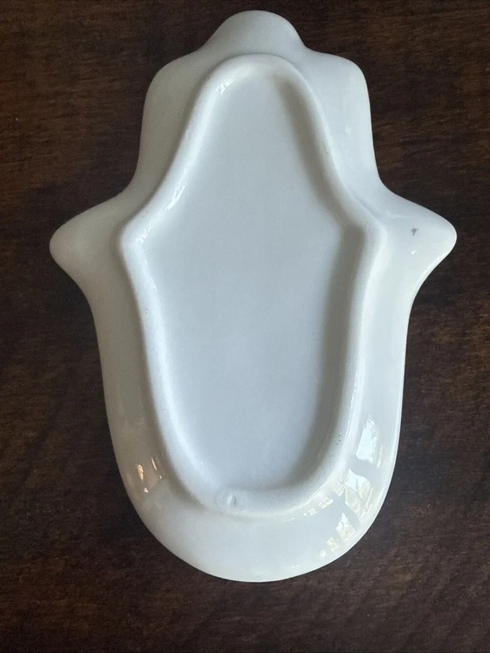 Hamsa Hand Trinket Dish Jewelry Ring Holder Black White Ceramic Tray